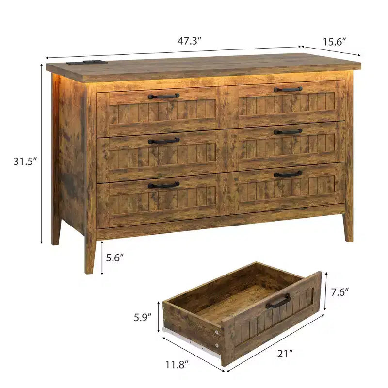 Commode moderne à 3/5/6/8 tiroirs avec lumière LED, petite table de chevet en bois et commode, meuble de rangement pour chambre, placard et salon