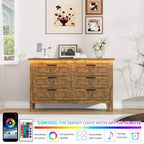 Commode moderne à 3/5/6/8 tiroirs avec lumière LED, petite table de chevet en bois et commode, meuble de rangement pour chambre, placard et salon
