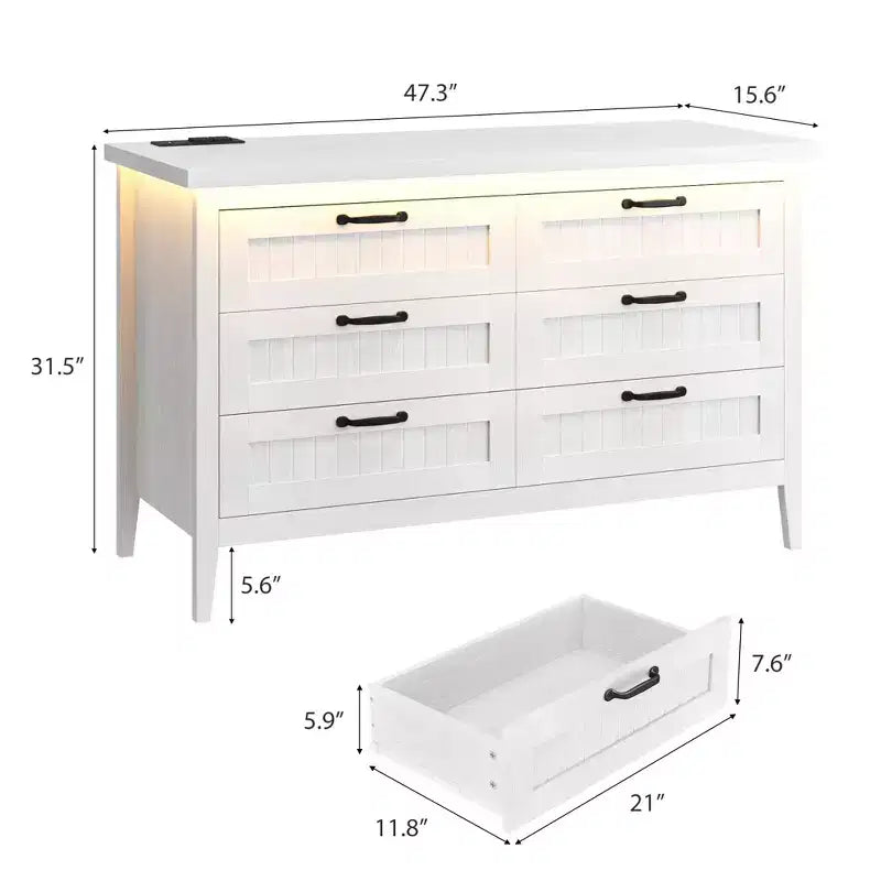 Commode moderne à 3/5/6/8 tiroirs avec lumière LED, petite table de chevet en bois et commode, meuble de rangement pour chambre, placard et salon