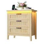 Commode moderne à 3/5/6/8 tiroirs avec lumière LED, petite table de chevet en bois et commode, meuble de rangement pour chambre, placard et salon