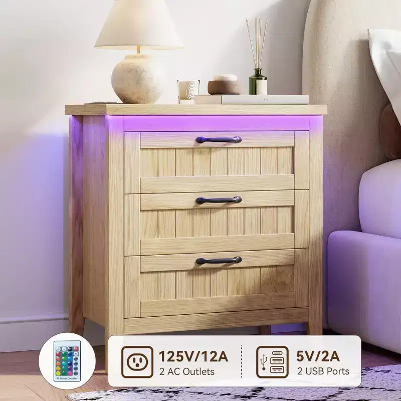 Commode moderne à 3/5/6/8 tiroirs avec lumière LED, petite table de chevet en bois et commode, meuble de rangement pour chambre, placard et salon
