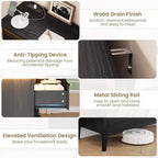 Commode moderne à 3/5/6/8 tiroirs avec lumière LED, petite table de chevet en bois et commode, meuble de rangement pour chambre, placard et salon