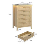 Commode moderne à 3/5/6/8 tiroirs avec lumière LED, petite table de chevet en bois et commode, meuble de rangement pour chambre, placard et salon