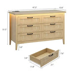 Commode moderne à 3/5/6/8 tiroirs avec lumière LED, petite table de chevet en bois et commode, meuble de rangement pour chambre, placard et salon