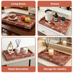 Élégant plateau de rangement à bijoux en marbre naturel, cadeau fête des mères, plateau en marbre véritable pour coiffeuse, salle de bain, décoration intérieure