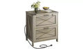 DEXYLLO Lateral File Cabinet with Lock, 2 Drawers & Charging Station, Farmhouse Wood Printer Stand with Large Storage