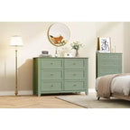 Commode 6 tiroirs, commode haute en bois avec tiroirs profonds, meuble de rangement avec poignées métalliques pour entrée, couloir, salon, chambre d'enfants, placard
