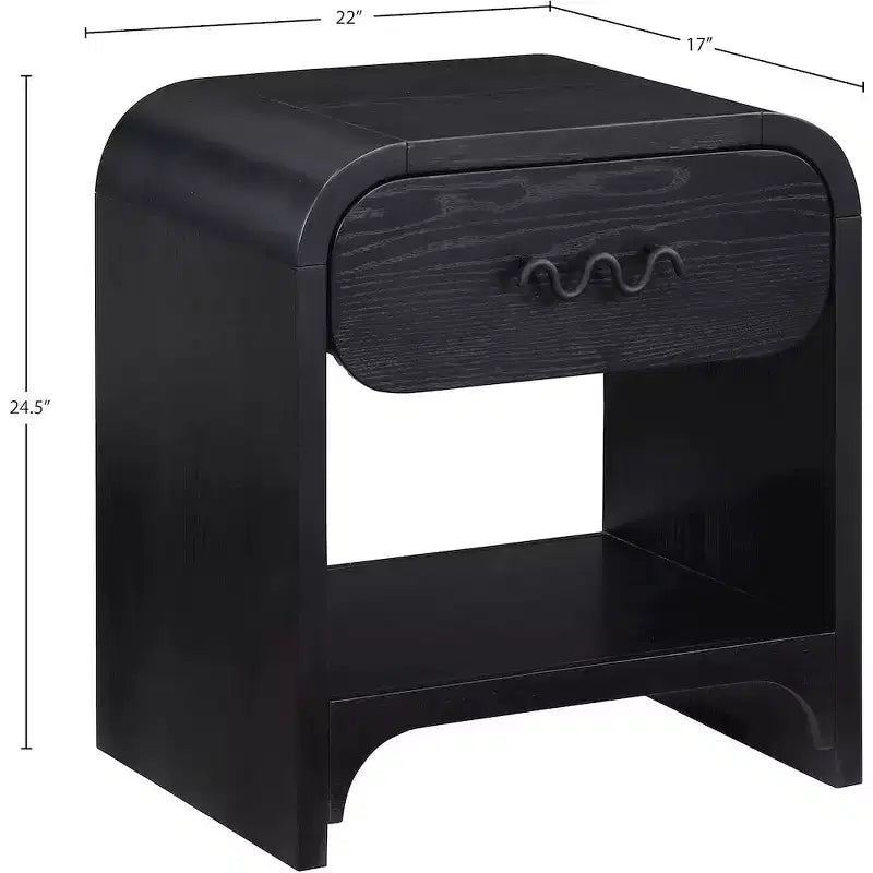 Meridian Furniture Hayes Table de chevet/d'appoint noire