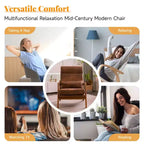 Karl Home Lot de 2 Chaises de Loisirs d'Intérieur en Lin avec Dossier Haut, Accoudoirs en Bois Massif et Cadre en Fer