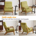 Karl Home Lot de 2 Chaises de Loisirs d'Intérieur en Lin avec Dossier Haut, Accoudoirs en Bois Massif et Cadre en Fer