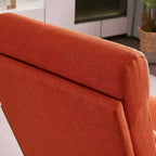 Karl Home Lot de 2 Chaises de Loisirs d'Intérieur en Lin avec Dossier Haut, Accoudoirs en Bois Massif et Cadre en Fer
