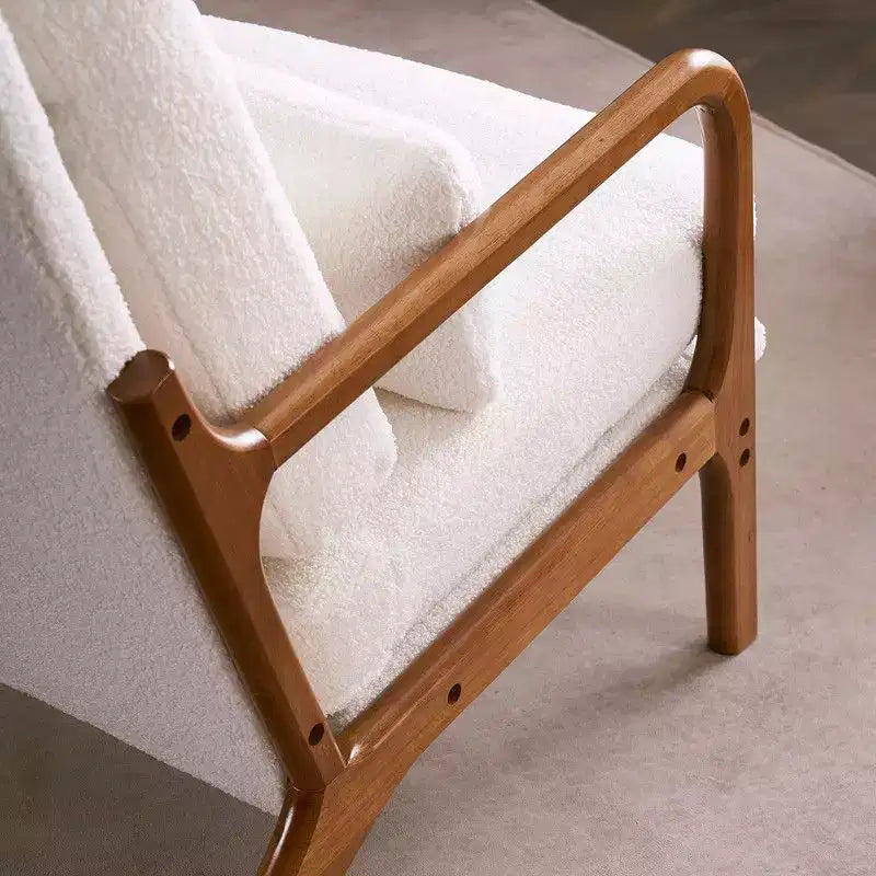 Karl Home Lot de 2 Chaises de Loisirs d'Intérieur en Lin avec Dossier Haut, Accoudoirs en Bois Massif et Cadre en Fer