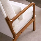 Karl Home Lot de 2 Chaises de Loisirs d'Intérieur en Lin avec Dossier Haut, Accoudoirs en Bois Massif et Cadre en Fer
