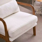 Karl Home Lot de 2 Chaises de Loisirs d'Intérieur en Lin avec Dossier Haut, Accoudoirs en Bois Massif et Cadre en Fer