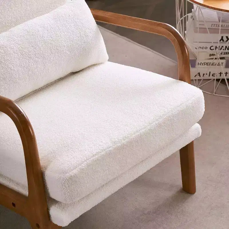 Karl Home Lot de 2 Chaises de Loisirs d'Intérieur en Lin avec Dossier Haut, Accoudoirs en Bois Massif et Cadre en Fer
