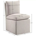 Meridian Furniture Nelori Chaise de salle à manger en tissu performance texturé lin, lot de 2