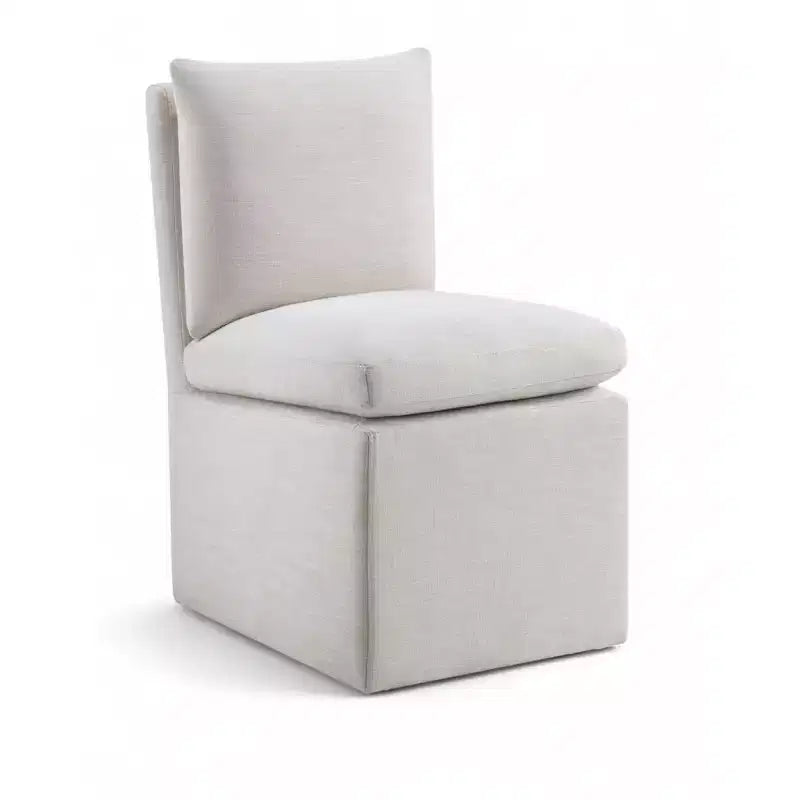 Meridian Furniture Nelori Chaise de salle à manger en tissu performance texturé lin, lot de 2