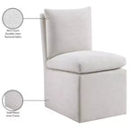 Meridian Furniture Nelori Chaise de salle à manger en tissu performance texturé lin, lot de 2