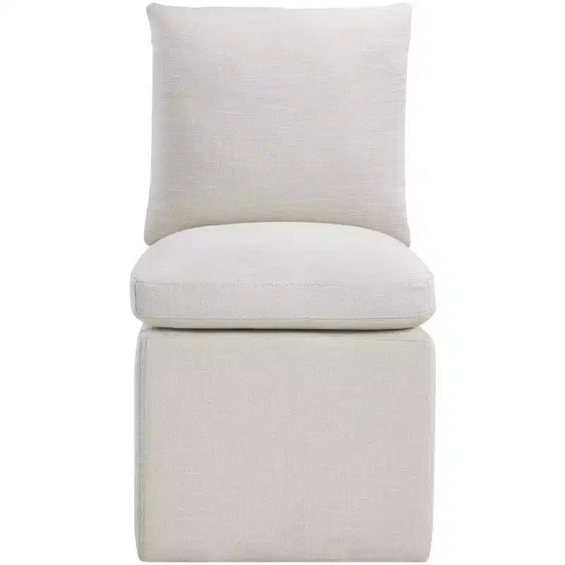 Meridian Furniture Nelori Chaise de salle à manger en tissu performance texturé lin, lot de 2