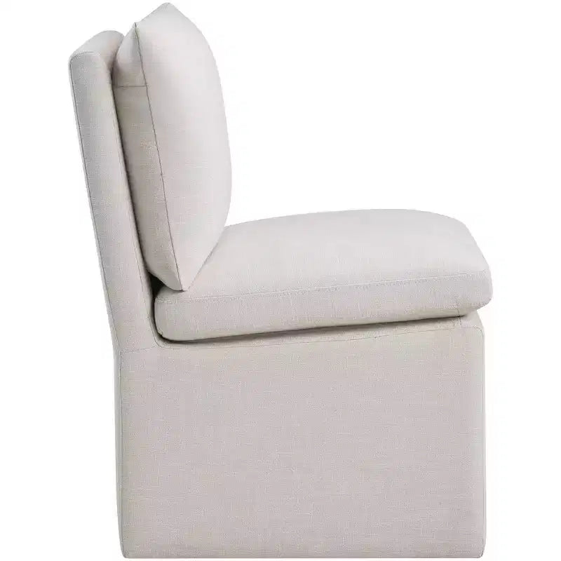 Meridian Furniture Nelori Chaise de salle à manger en tissu performance texturé lin, lot de 2