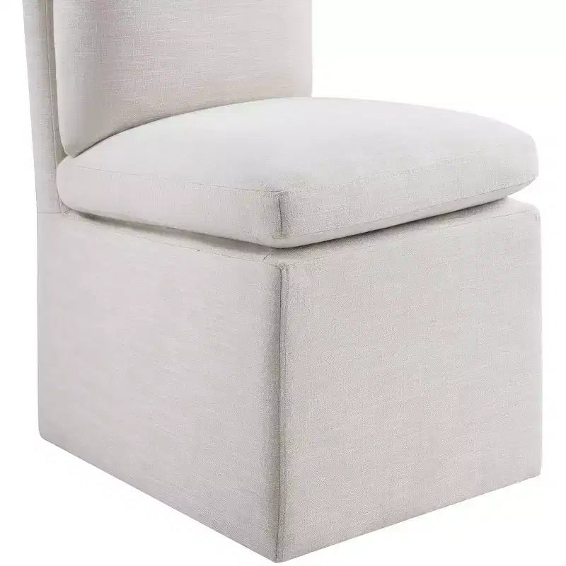 Meridian Furniture Nelori Chaise de salle à manger en tissu performance texturé lin, lot de 2