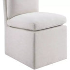 Meridian Furniture Nelori Chaise de salle à manger en tissu performance texturé lin, lot de 2