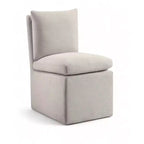 Meridian Furniture Nelori Chaise de salle à manger en tissu performance texturé lin, lot de 2