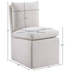 Meridian Furniture Nelori Chaise de salle à manger en tissu performance texturé lin, lot de 2