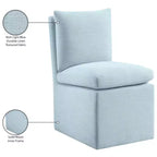 Meridian Furniture Nelori Chaise de salle à manger en tissu performance texturé lin, lot de 2