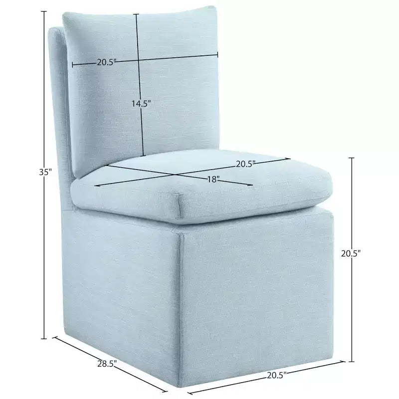 Meridian Furniture Nelori Chaise de salle à manger en tissu performance texturé lin, lot de 2