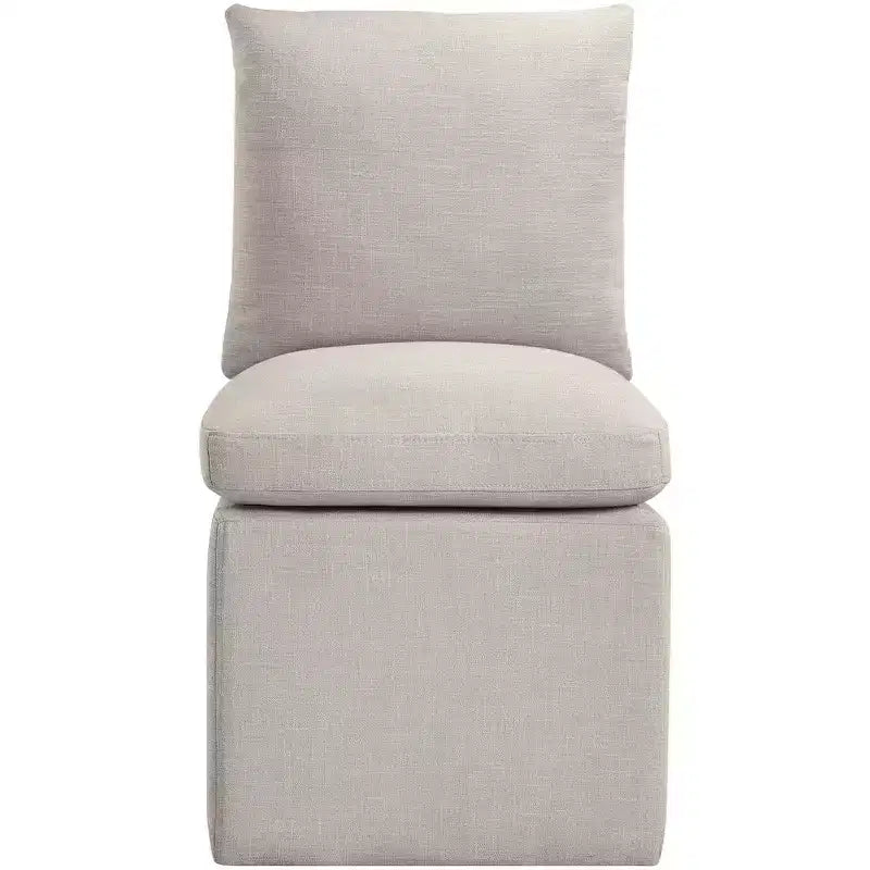 Meridian Furniture Nelori Chaise de salle à manger en tissu performance texturé lin, lot de 2