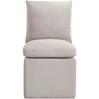 Meridian Furniture Nelori Chaise de salle à manger en tissu performance texturé lin, lot de 2