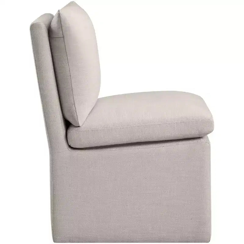 Meridian Furniture Nelori Chaise de salle à manger en tissu performance texturé lin, lot de 2