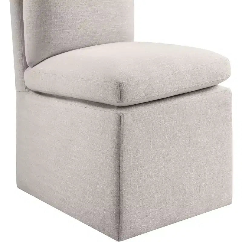 Meridian Furniture Nelori Chaise de salle à manger en tissu performance texturé lin, lot de 2