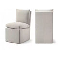 Meridian Furniture Nelori Linen Textured Performance Fabric Dining Chair, Set of 2