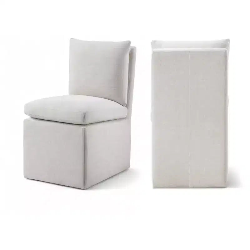 Meridian Furniture Nelori Chaise de salle à manger en tissu performance texturé lin, lot de 2
