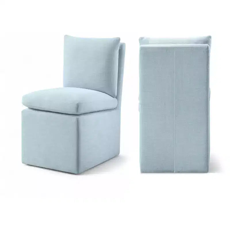 Meridian Furniture Nelori Chaise de salle à manger en tissu performance texturé lin, lot de 2