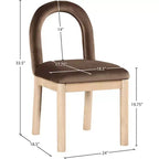 Chaise de salle à manger Meridian Furniture Conrad en velours marron