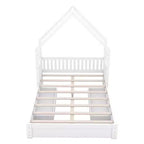 Lit en bois queen size FAMYYT?Avec garde-corps, 2 tiroirs, assemblage facile