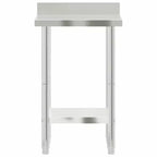 vidaXL Table de travail de cuisine avec crédence 32,5x21,7x36,6 cm Acier inoxydable