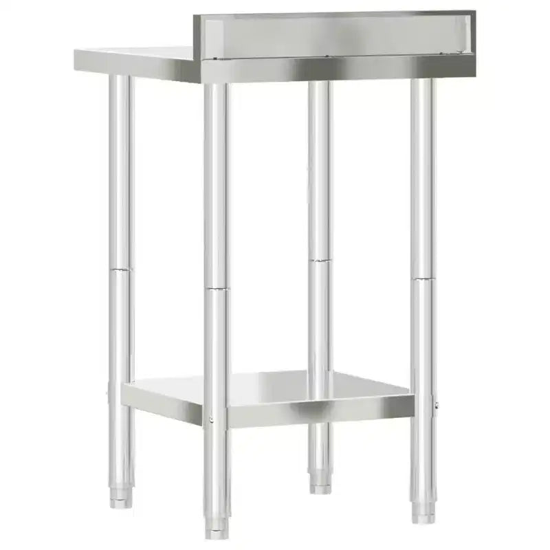vidaXL Table de travail de cuisine avec crédence 32,5x21,7x36,6 cm Acier inoxydable
