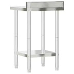 vidaXL Table de travail de cuisine avec crédence 32,5x21,7x36,6 cm Acier inoxydable