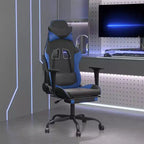 vidaXL Chaise de jeu similicuir noir et bleu, métal, contreplaqué Réglable