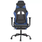 vidaXL Chaise de jeu similicuir noir et bleu, métal, contreplaqué Réglable