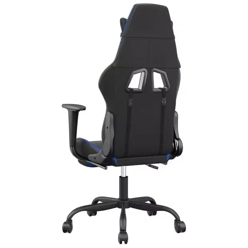 vidaXL Chaise de jeu similicuir noir et bleu, métal, contreplaqué Réglable