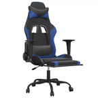 vidaXL Chaise de jeu similicuir noir et bleu, métal, contreplaqué Réglable