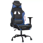vidaXL Chaise de jeu similicuir noir et bleu, métal, contreplaqué Réglable
