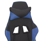 vidaXL Chaise de jeu similicuir noir et bleu, métal, contreplaqué Réglable