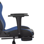 vidaXL Chaise de jeu similicuir noir et bleu, métal, contreplaqué Réglable