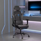 vidaXL Chaise de jeu similicuir noir et bleu, métal, contreplaqué Réglable